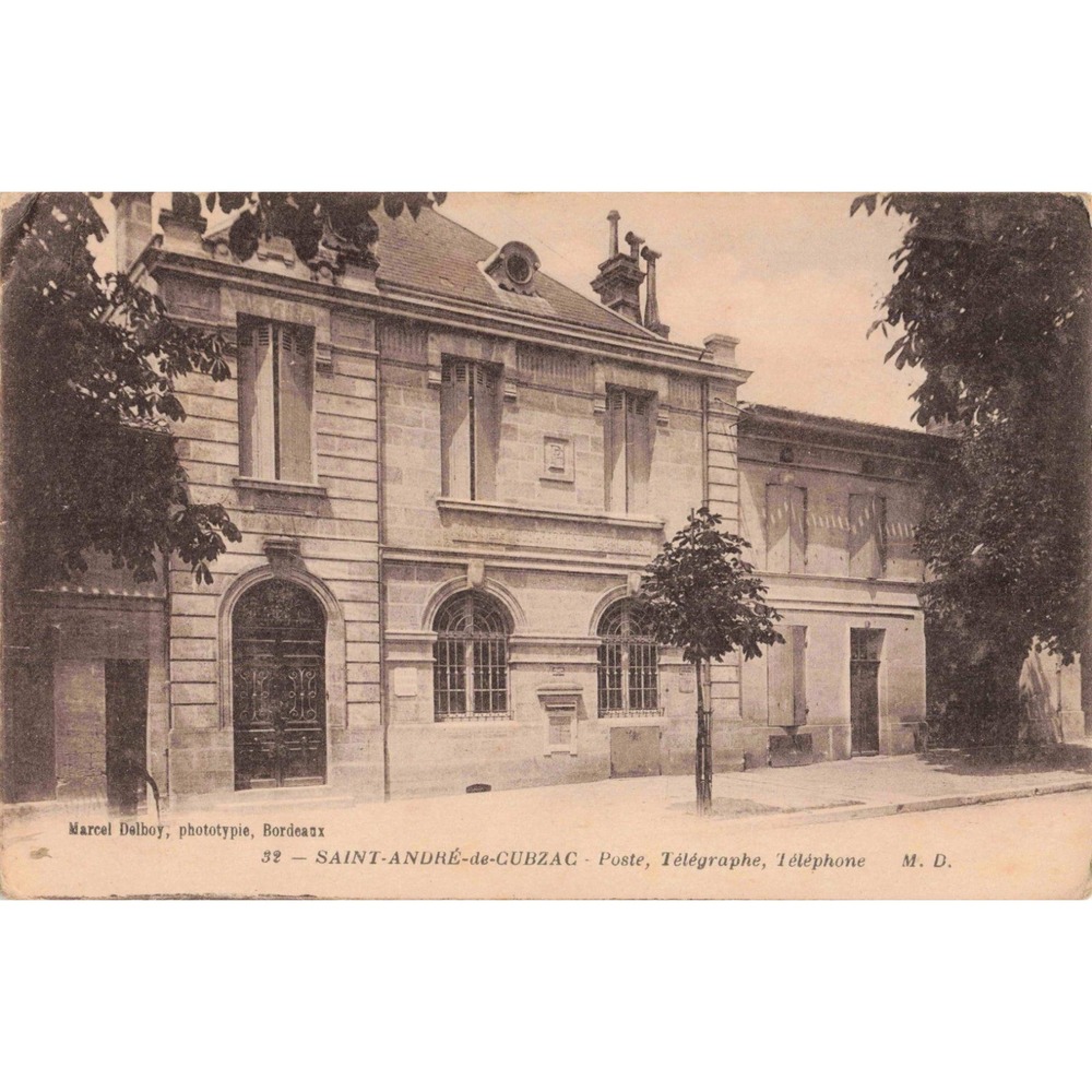 Saint-Andre-de-Cubzac France Post Office Marcel Delboy Phototype Postcard - Picture 1 of 2